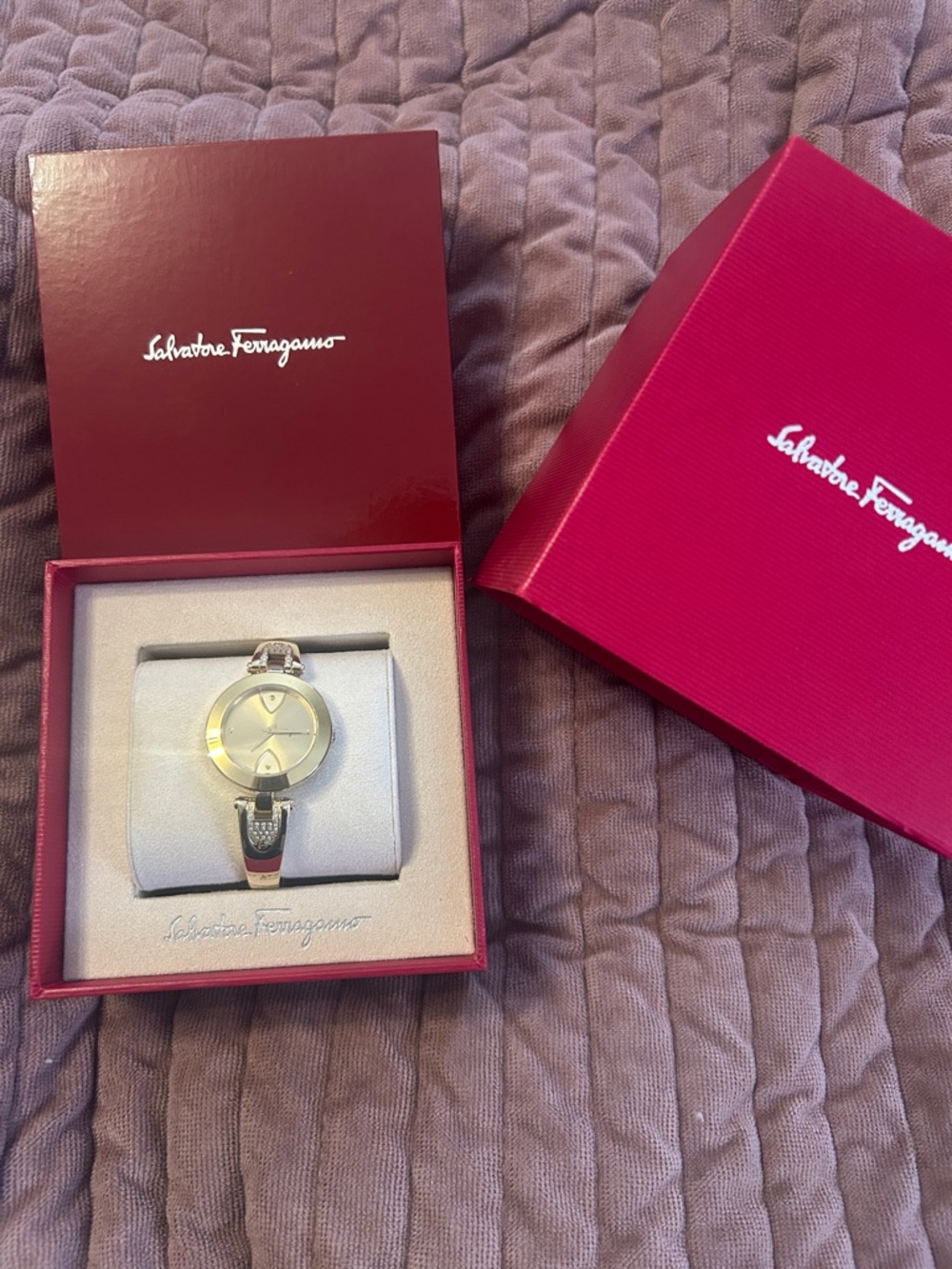 Salvatore Ferragamo Gilio Gold-Tone Round Dial Bracelet Watch